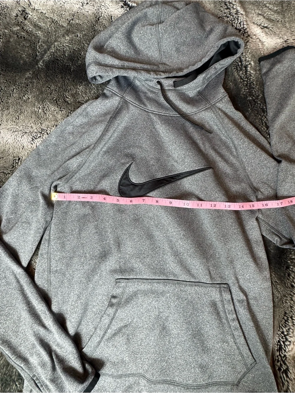 Nike Gray Women’s Pullover Hoodie with Black Swoosh